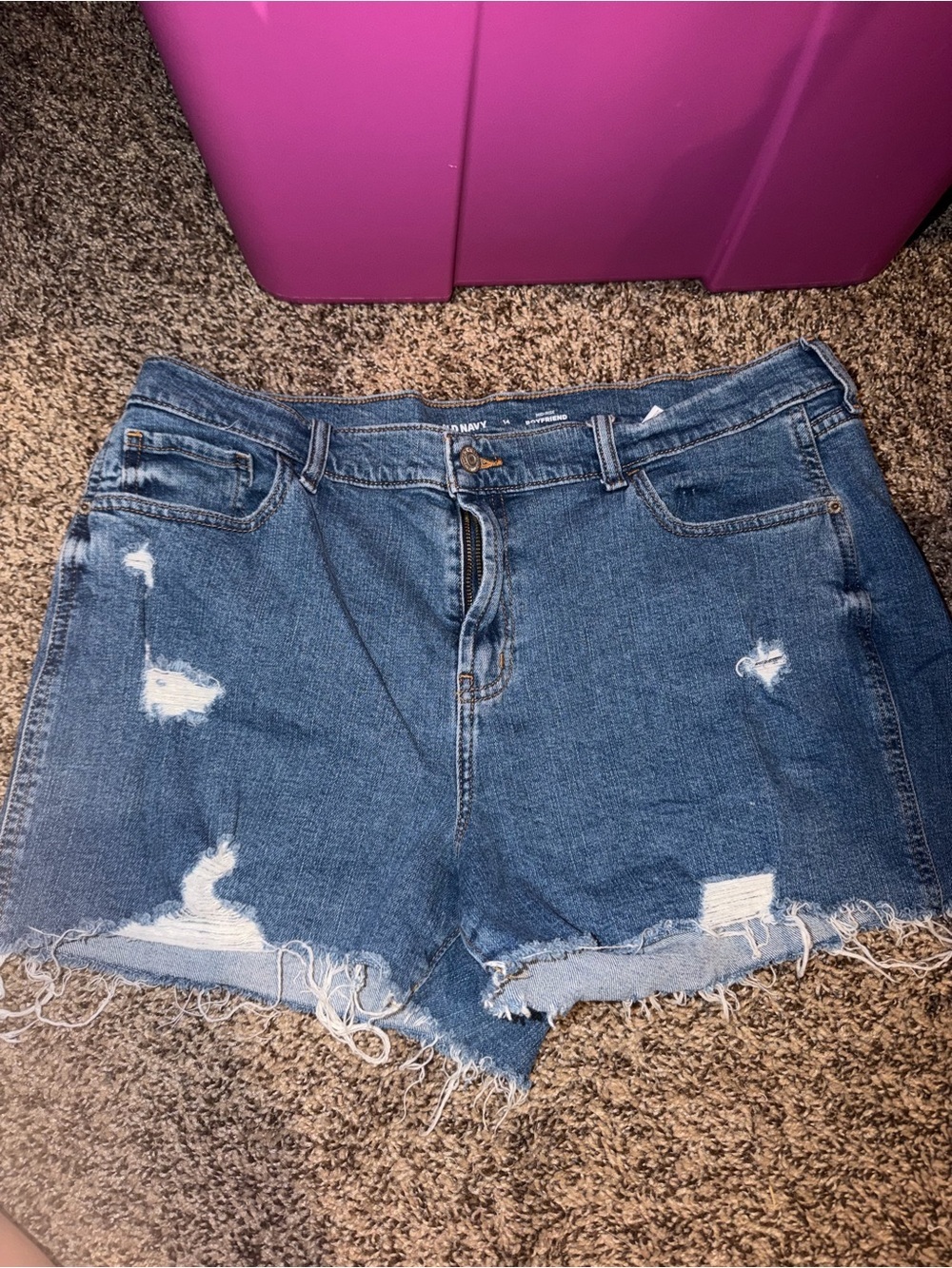 Old Navy Medium Blue Distressed Denim Cutoff Shorts